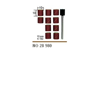 PROXXON Tama szlifierska z uchwytem - red. 10mm, 10sztuk, ziarno K150