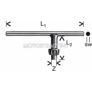 BOSCH Zapasowy klucz do zbatych uchwytw wiertarskich, Typ ref.: S1, Typ klucza zapasowego: G, Dugo zewntrzna L1 (mm): 60, Dugo klucza L2 (mm): 30, Rozmiar klucza SW (mm): -, rednica klucza Z