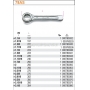 BETA Klucz oczkowy jednostronny do pobijania calowy model 78AS, Rozmiar (cal): 1,1/2, Dugo L (mm): 223