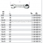 BETA Klucz pasko-oczkowy prosty krtki z dwukierunkowym mechanizmem zapadkowym model 142C, Rozmiar (mm): 8x8, Dugo L (mm): 88