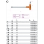BETA Klucz trzpieniowy ktowy profil Torx z rkojeci model 97TTX, Rozmiar: T6, Dugo L (mm): 130, Dugo L1 (mm): 52