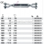 BETA Nakrtka napinajca (ruba rzymska) szakla-szakla model 8009Z, Rozmiar (mm): M20, Rozmiar (cal): 3/4, <aksymalne dopuszczalne statyczne obcienie robocze (kg): 2130