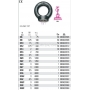 BETA Nakrtka z uchem, Rozmiar (mm): M22, Skok (mm): 2,5, Maksymalne dopuszczalne statyczne obcienie robocze (kg): 1450