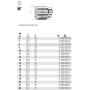 BETA Nasadka 3/8`` dwunastoktna model 910B, Rozmiar (mm): 6, rednica D (mm): 9,5, Dugo L (mm): 28