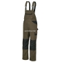 BETA Spodnie robocze na szelkach z bawełny z domieszką streczu dekatyzowane brązowe model 7913Y, Rozmiar: M