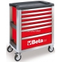 BETA Wzek narzdziowy z 7 szufladami model 3900/C39R7, Kolor: Czerwony