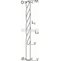 BOSCH Standardowe spiralne wierto do drewna, rednica D (mm): 3, Dugo robocza L1 (mm): 33, Dugo cakowita L2 (mm): 61, rednica chwytu d (mm): 3