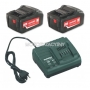 METABO Zestaw akumulatorowy: 2 akumulatory 18 V / 4,0 Ah + adowarka ASC 30-36 V